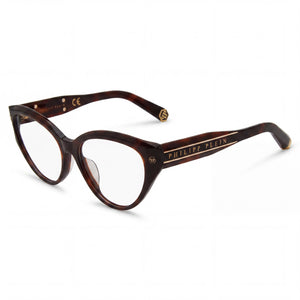 Philipp Plein VPP052M Havana Cat Eye Eyeglasses for Women, Plastic frame