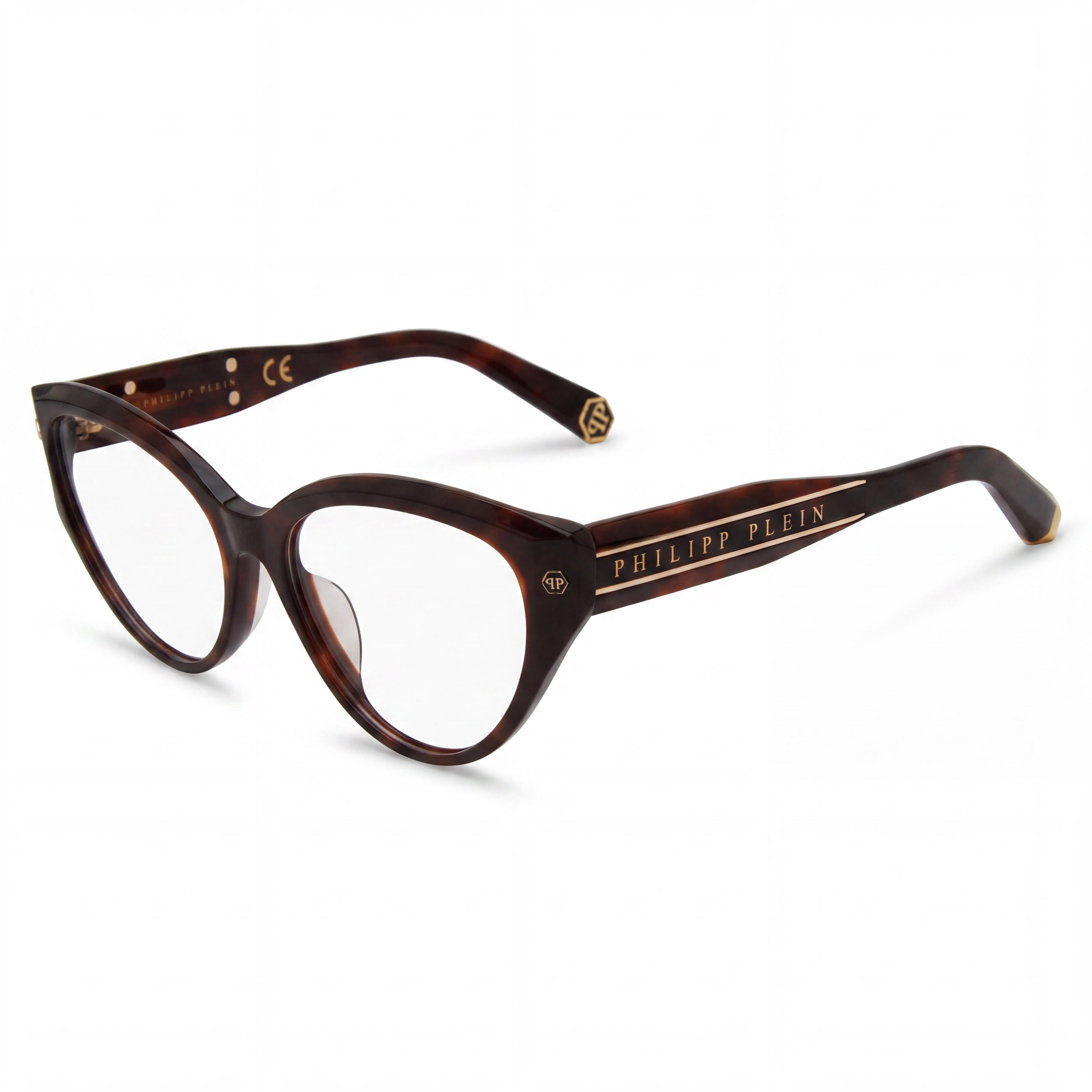 Philipp Plein VPP052M Havana Cat Eye Eyeglasses for Women, 54mm, Photo 1