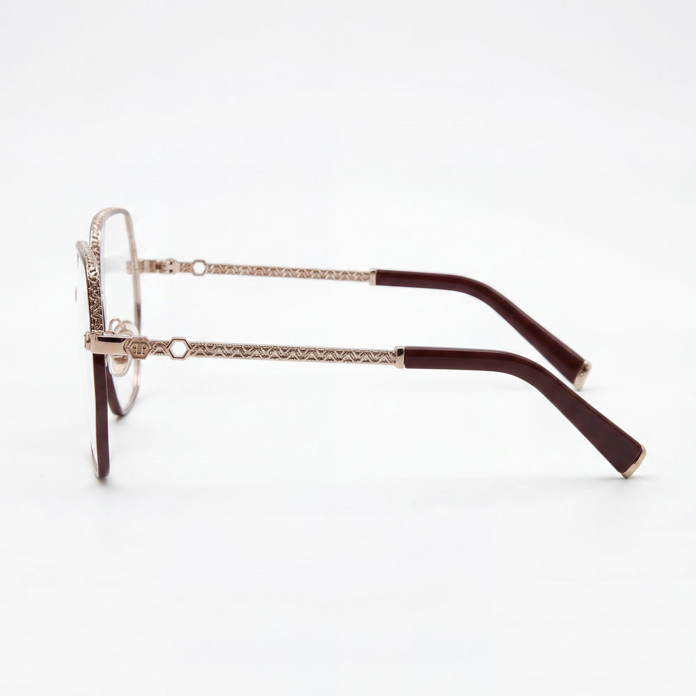 Philipp Plein VPP054S Butterfly Eyeglasses for Women — front view, Metal