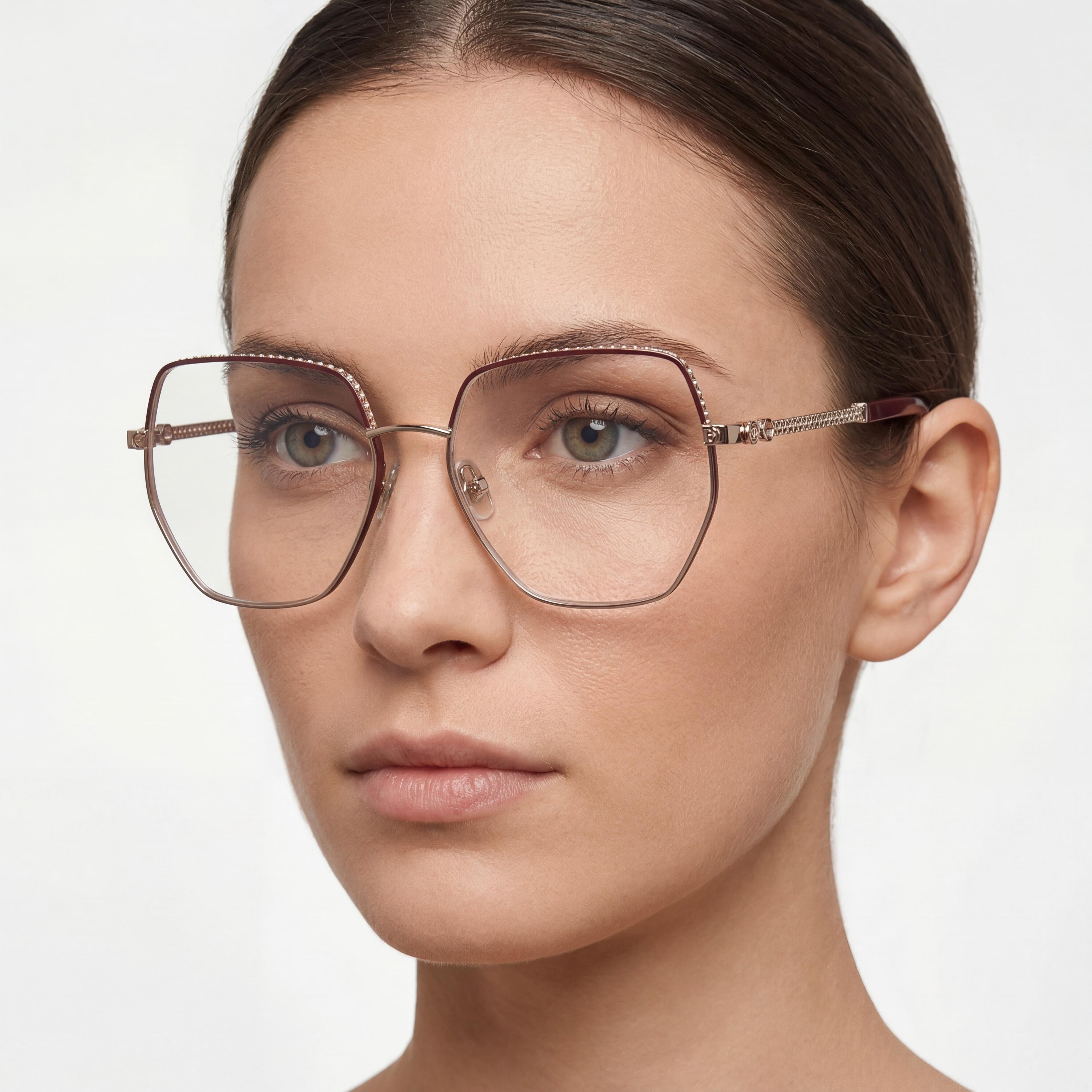 Philipp Plein VPP054S Rose Gold Butterfly Eyeglasses for Women, 57mm, Photo 4