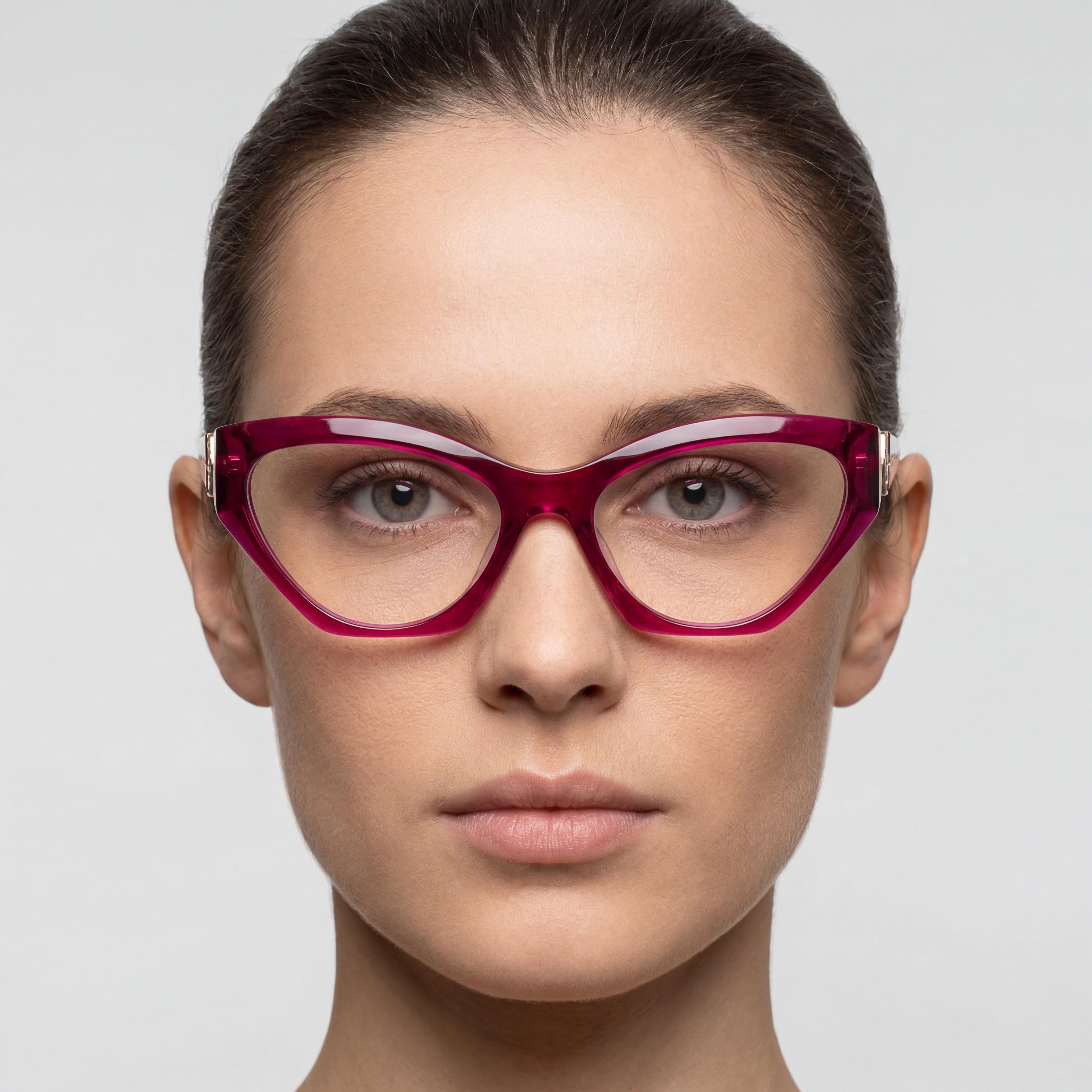 Philipp Plein VPP069S Pink Cat Eye Eyeglasses for Women, Acetate 55mm, Photo 4