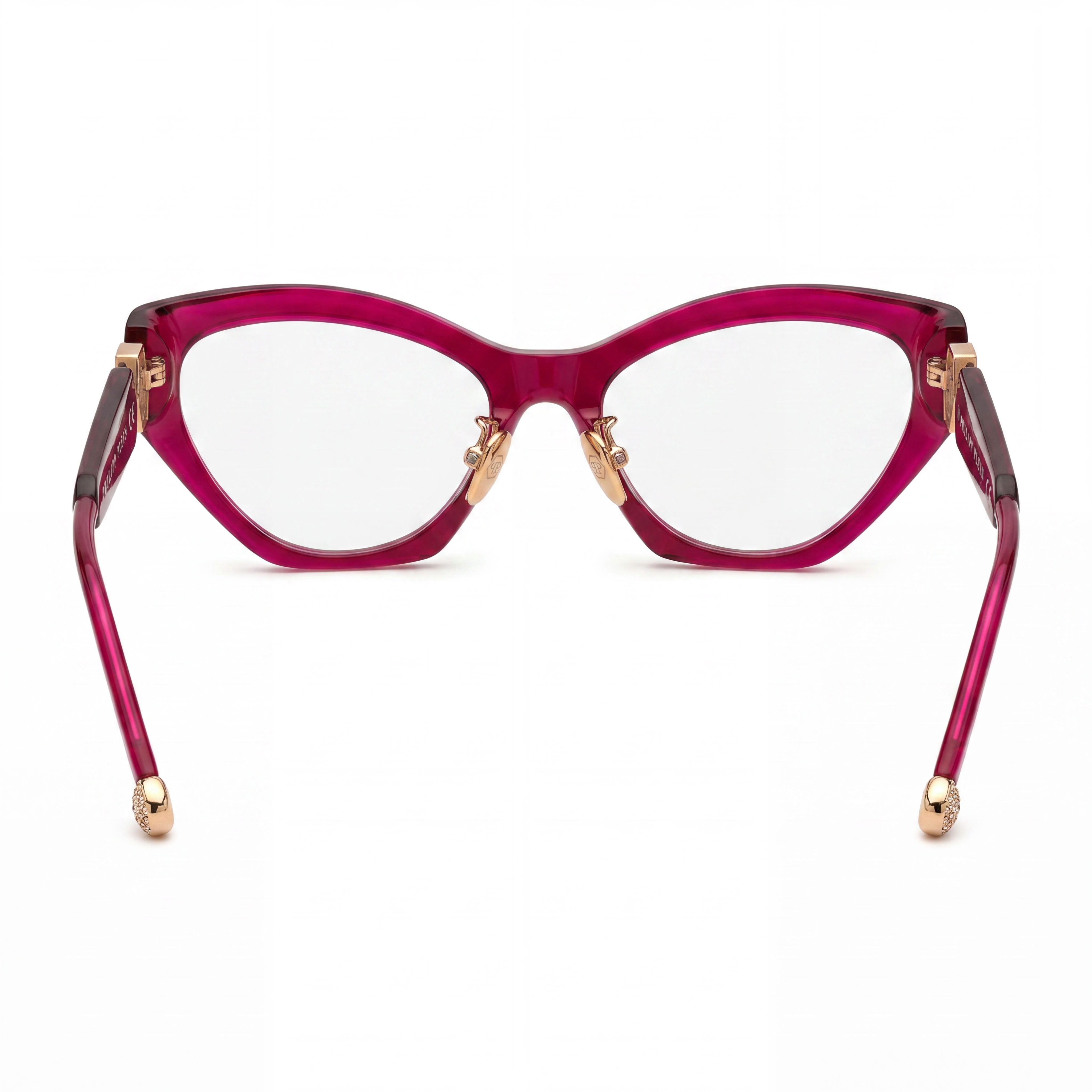 Philipp Plein VPP069S Pink Cat Eye Eyeglasses for Women, Acetate 55mm, Photo 3