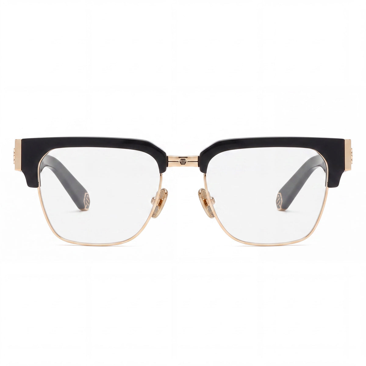 Gafas graduadas rectangulares doradas para hombre Philipp Plein VPP113M, metal 53 mm, Photo 2