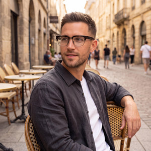 Philipp Plein Vpp113m Rectangle Eyeglasses Men — side view, Havana Plastic temples