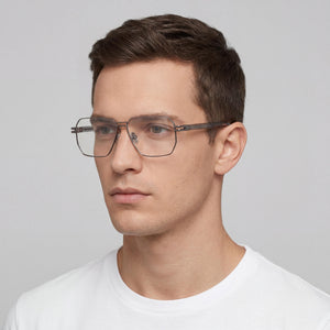 Philipp Plein Vpp114m Aviator Eyeglasses for Men — interior view, Plastic demo lenses