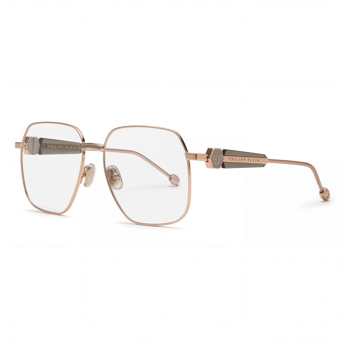 Philipp Plein Vpp126s Gold Square Eyeglasses for Women, Photo 1