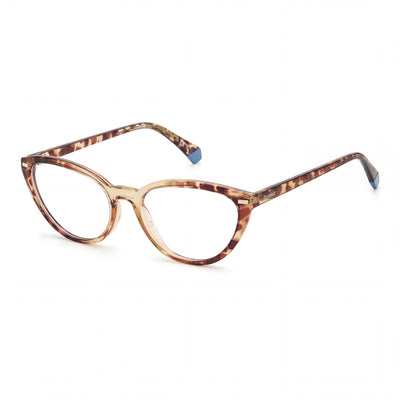 Gafas de sol Polaroid Pld D432 para mujer, con montura de ojo de gato inyectada, color beige habano, 53 mm
