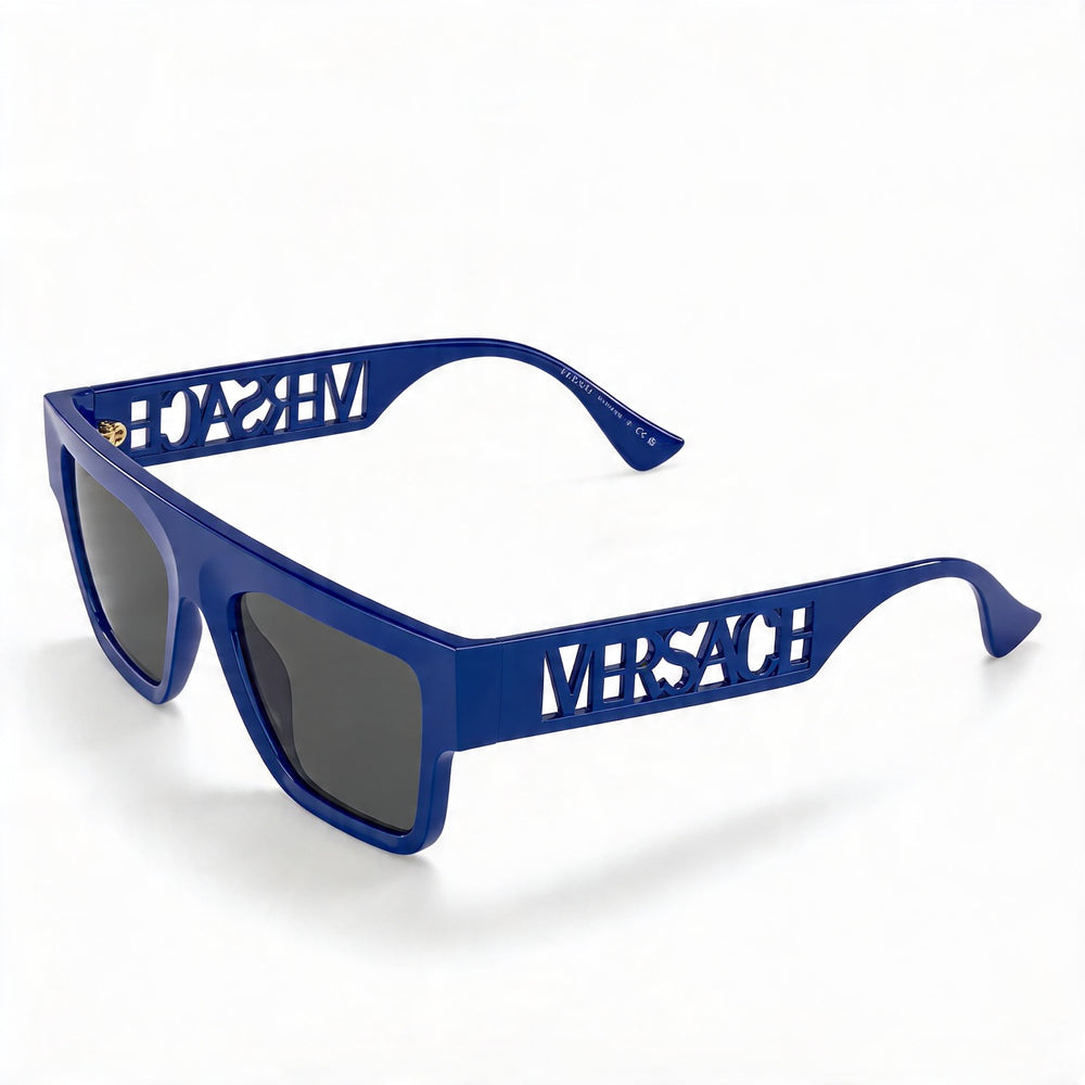 Versace Men's Contemporary Multi-Coloured Injected Rectangle Prescription-Ready UV Protection Sunglasses 53mm