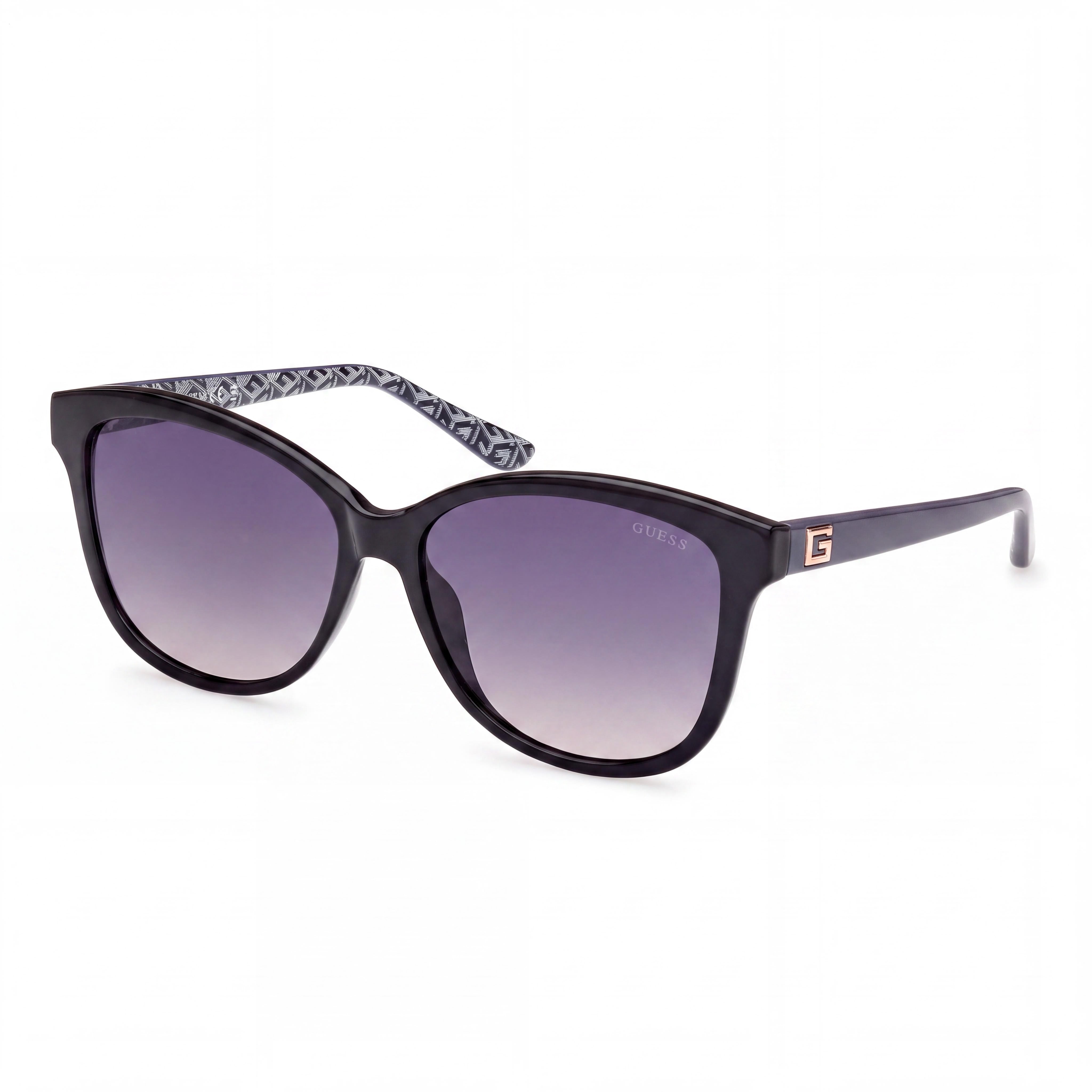 GUESS Women's GU7920 Shiny Black Composite Round High UV Protection Non-Polarized Gradient Smoke Sunglasses 58-15-140, Photo 1