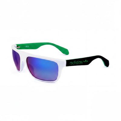 Gafas de sol adidas Originals Classic para hombre, de plástico blanco, con espejo verde, sin polarizar, con protección UV, 59 mm