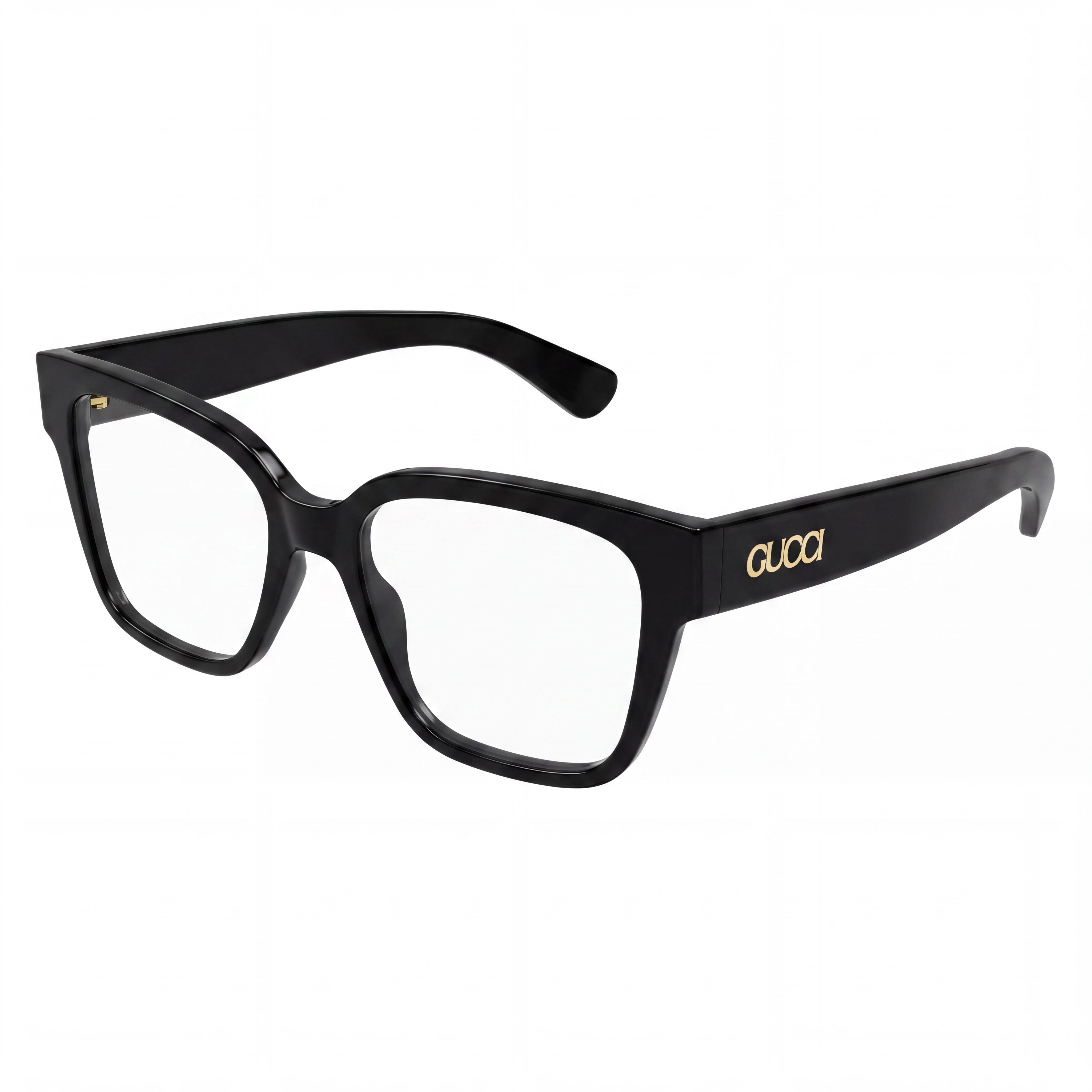 Gucci GG1791O Unisex Black & Transparent Acetate Squared Cat-Eye Multicolor Lens Eyewear 53mm, Photo 1