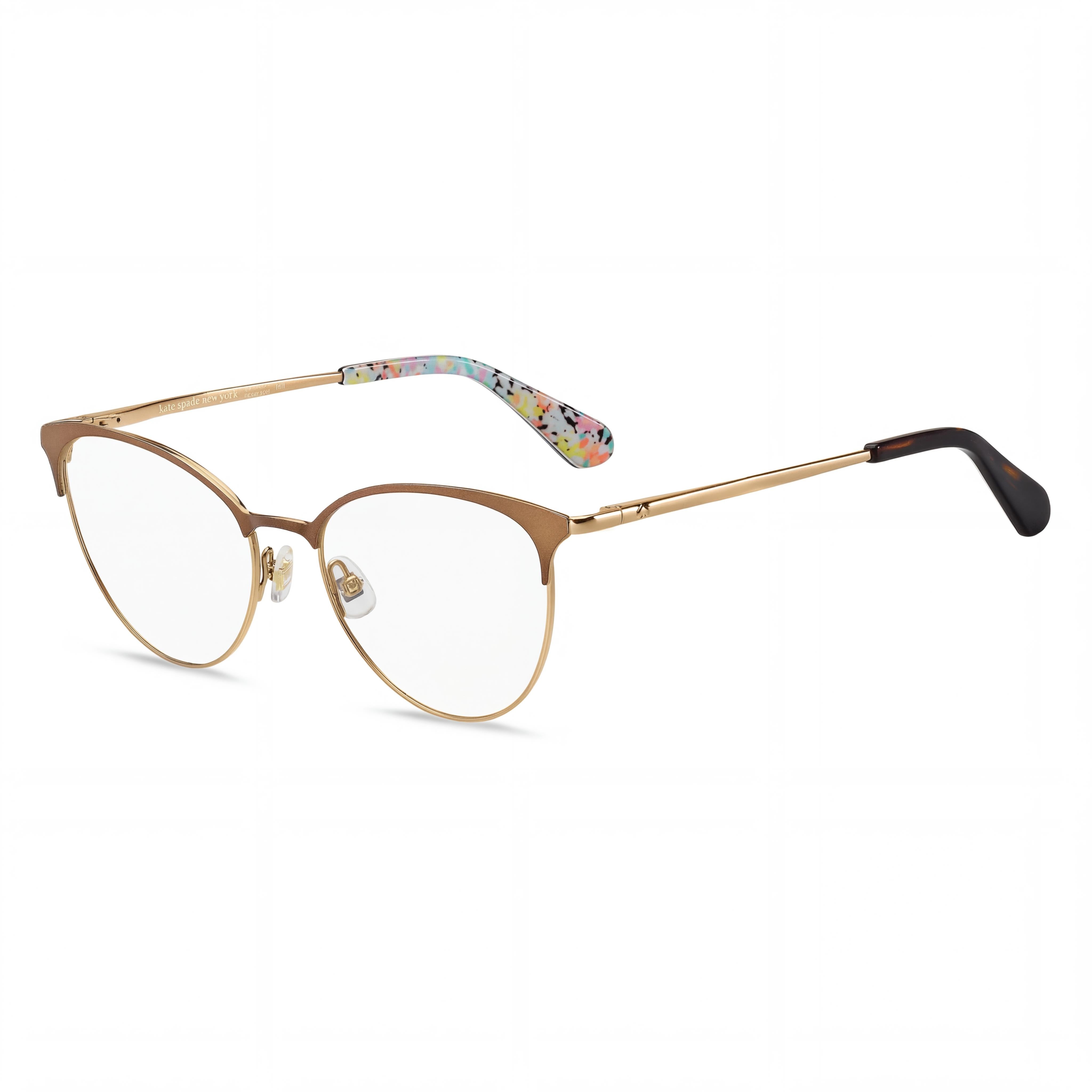 kate spade new york Izabel/G Women's Cat Eye Matte Brown Gold Stainless Steel Optical Eyeglasses 53mm, Photo 1