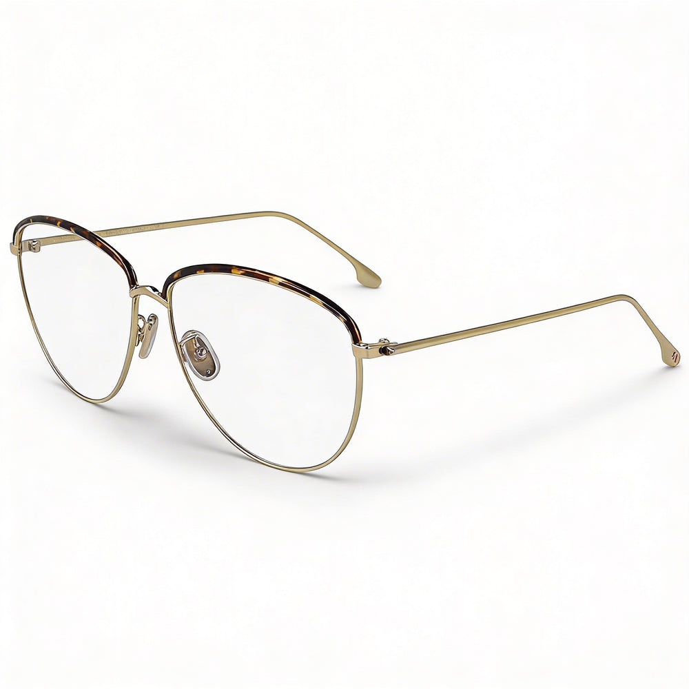 Gafas Victoria Beckham VB2100 para hombre, montura metálica de policarbonato color carey dorado, lentes de 58 mm de ancho