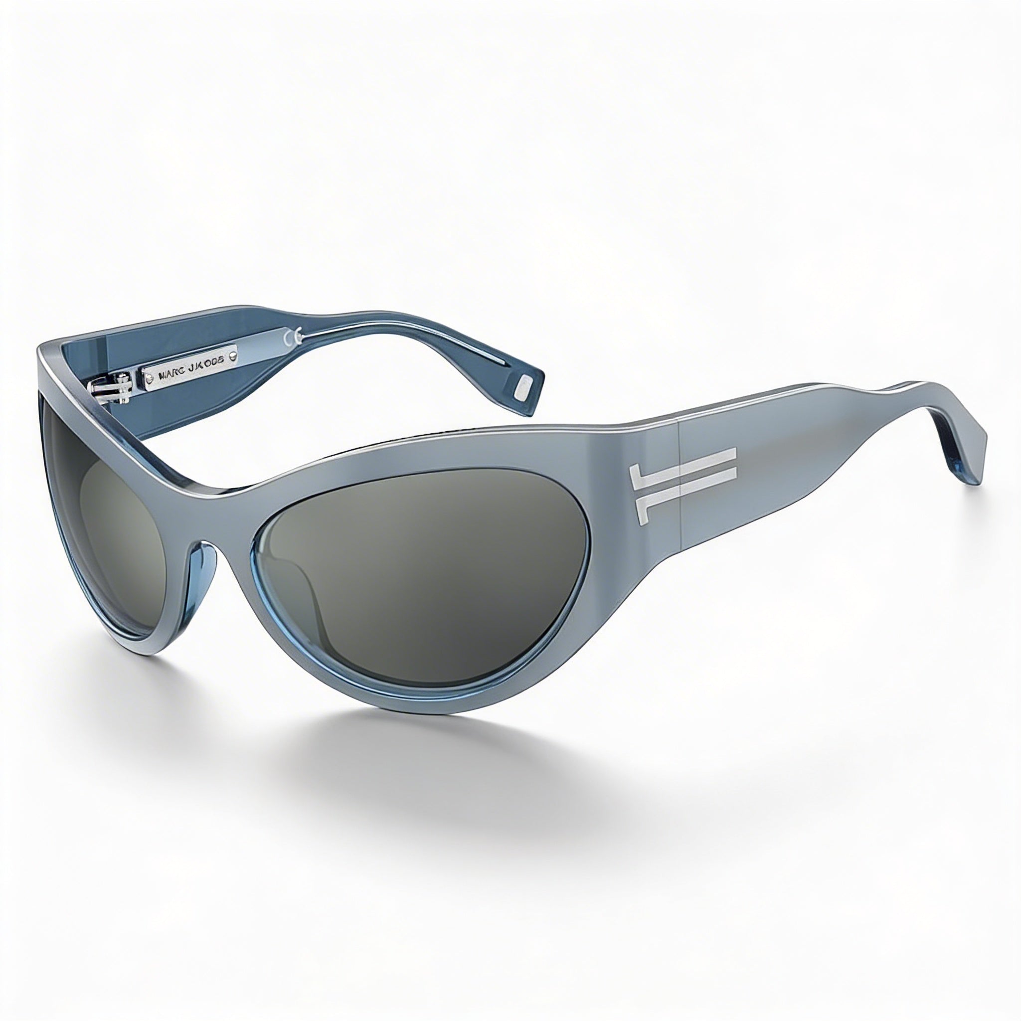 Marc Jacobs Men's Icon (Jar) Silver Grey Acetate Sunglasses with Silver UV Protected Lenses 61mm, Photo 1