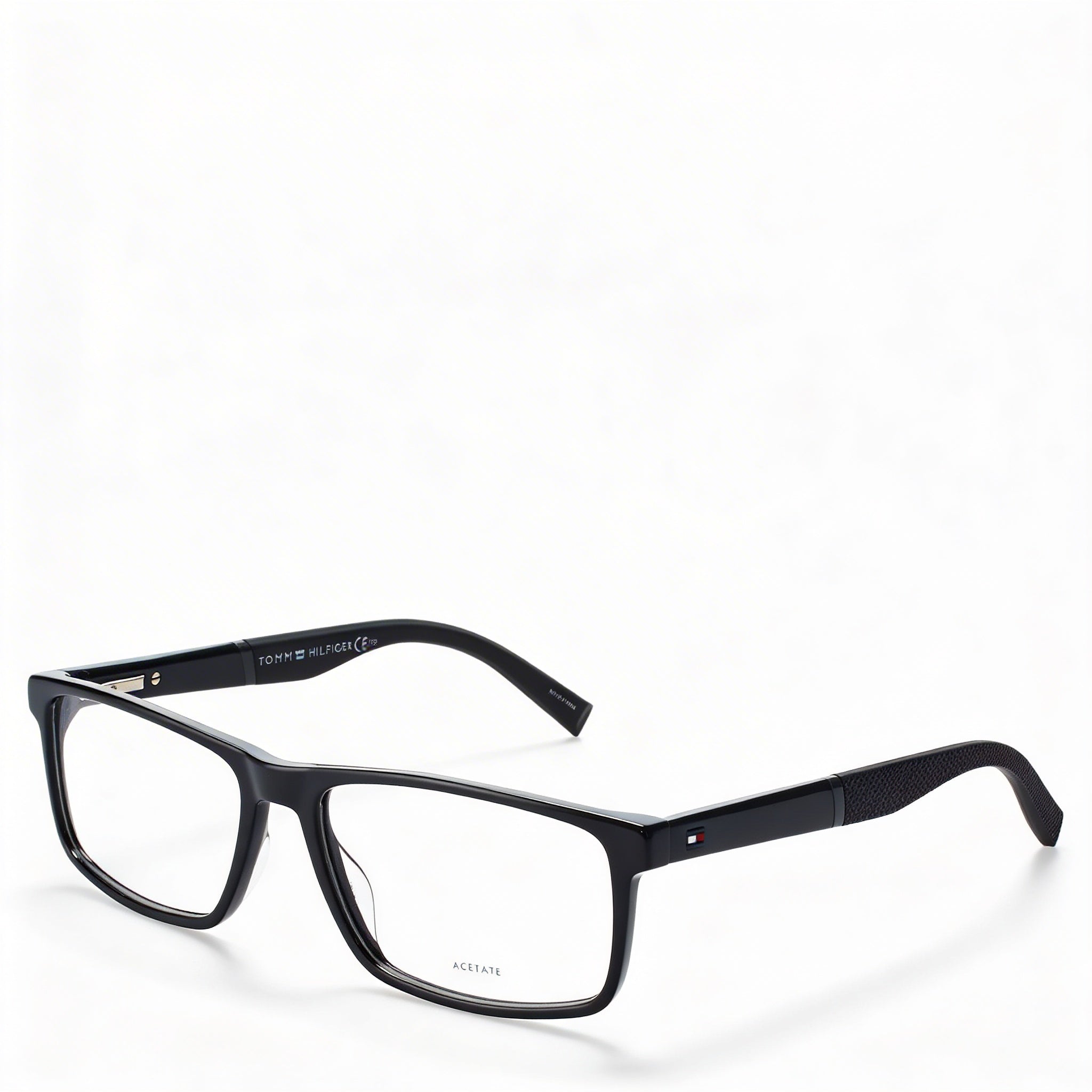 Tommy Hilfiger Gafas Modernas de Montura de Acetato para Mujer, Negras, con Lentes de Policarbonato, Ancho de Lente de 56 mm, Photo 1