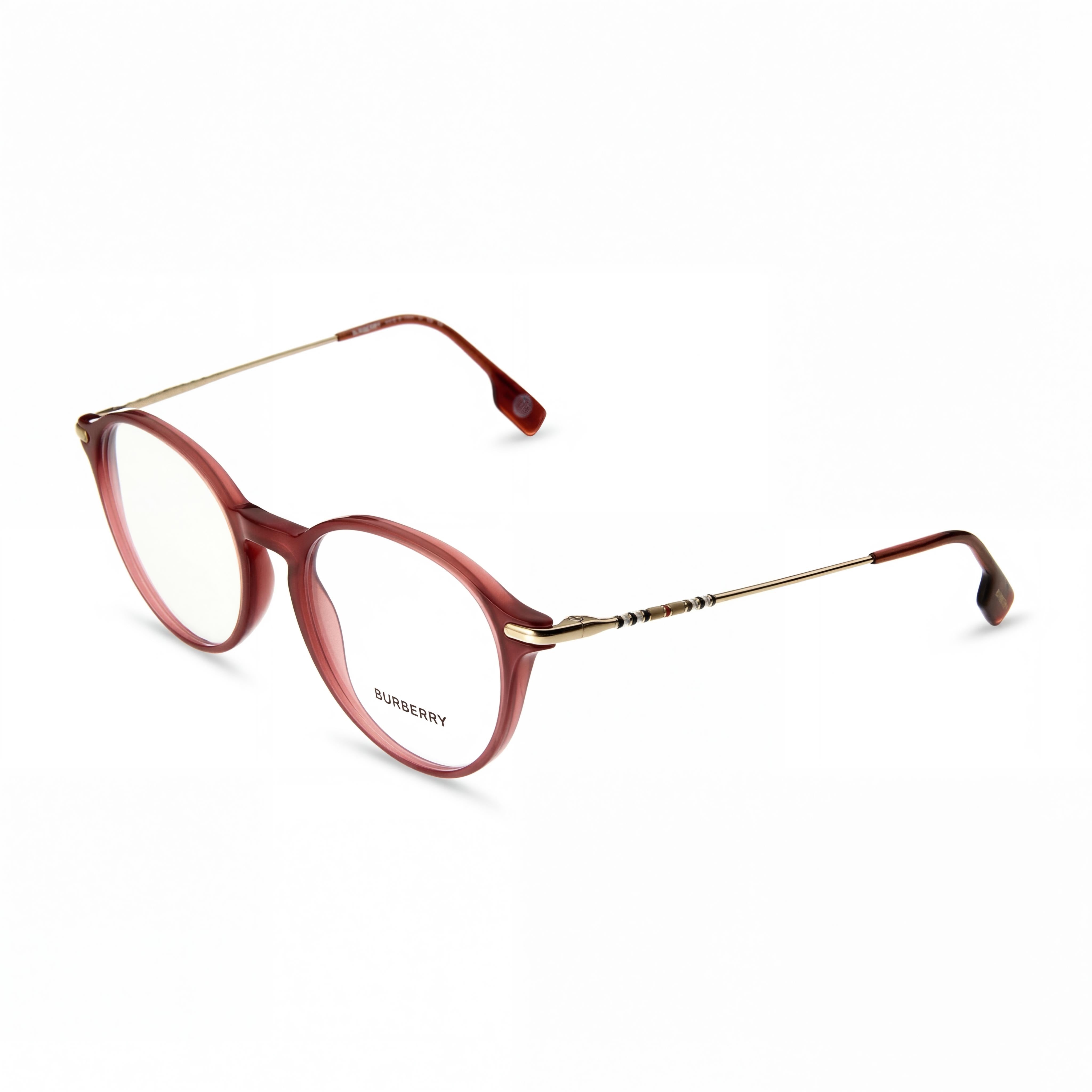 BURBERRY Be 2365 Women's Lightweight Acetate Eyeglasses with Clear Lenses, Bordeaux, 51mm, Photo 1
