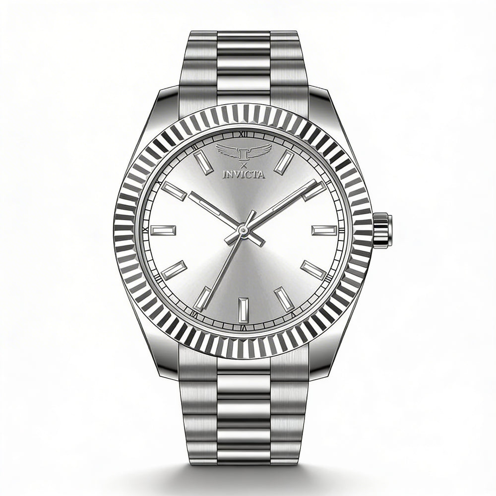 Reloj Invicta Specialty 69013 unisex de cuarzo con pulsera de acero inoxidable plateada y resistente al agua hasta 3 ATM, 40 mm