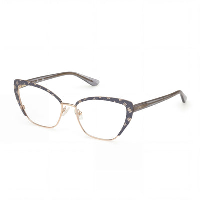 Guess GU50122 Matte Grey Square Eyeglasses for Women, Metal