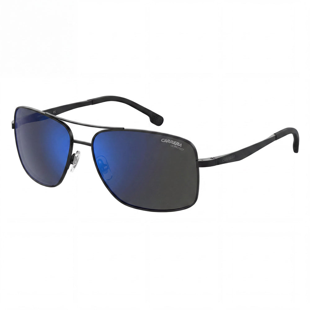 Carrera 8040/S Navigator Unisex Stainless Steel Black Gray Blue Mirror Blue Sky Mirror Lenses 60mm