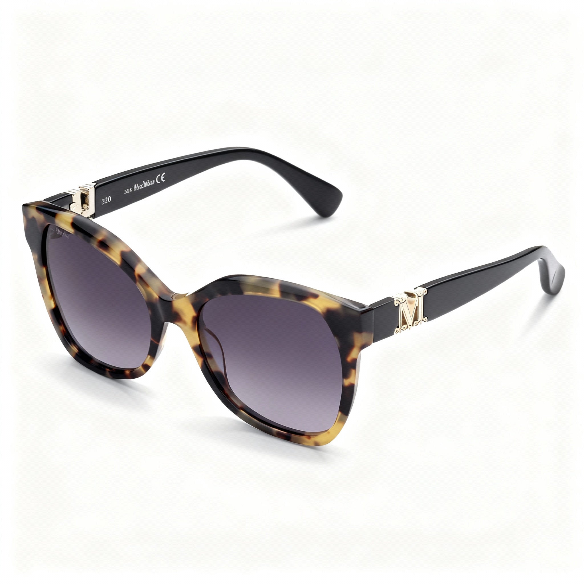 Gafas de sol casuales MaxMara MM0014 EMME3 de acetato para mujer, montura color habana, lentes ahumados degradados, 56-18-140, Photo 1