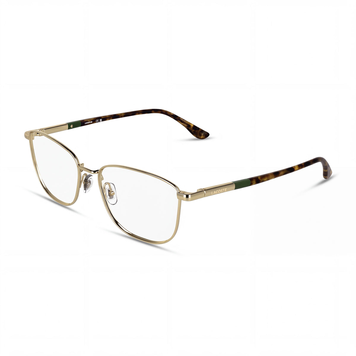 Gafas graduadas Lacoste Casual Unisex con montura de acetato en color oro amarillo y lentes transparentes de policarbonato 54-17-140, Photo 1