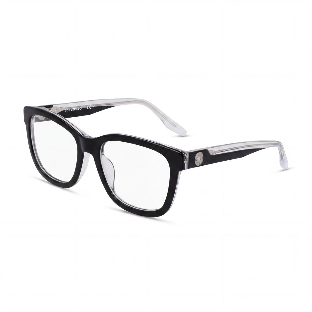 CONVERSE Casual Women's Black Crystal Laminate Frame Transparent Plastic Lens Ophthalmic Eyeglasses 52mm