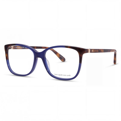 Gafas de sol Kate Spade New York Karlyn para mujer, montura rectangular de plástico, color azul habana, 53 mm