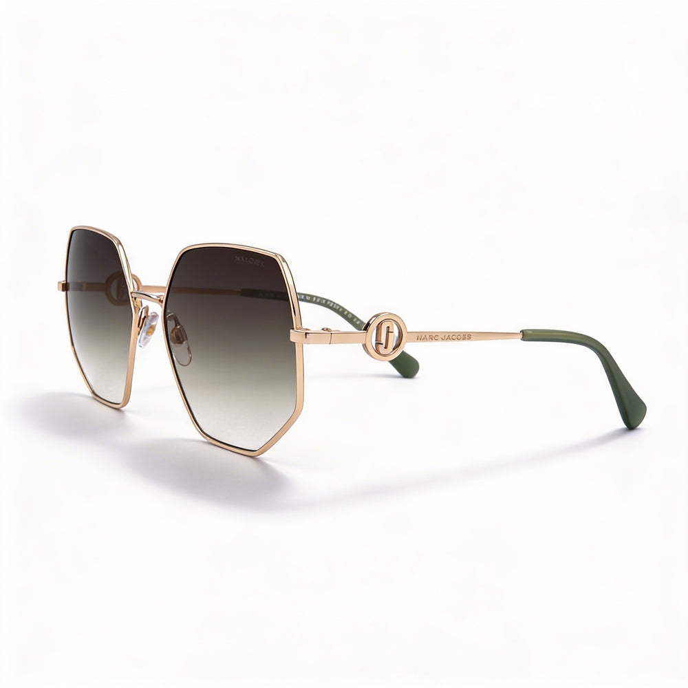 Marc Jacobs MARC 730/S Women's Casual Metal Sunglasses, Gold Green Frame, Green Shaded Lenses, 59mm