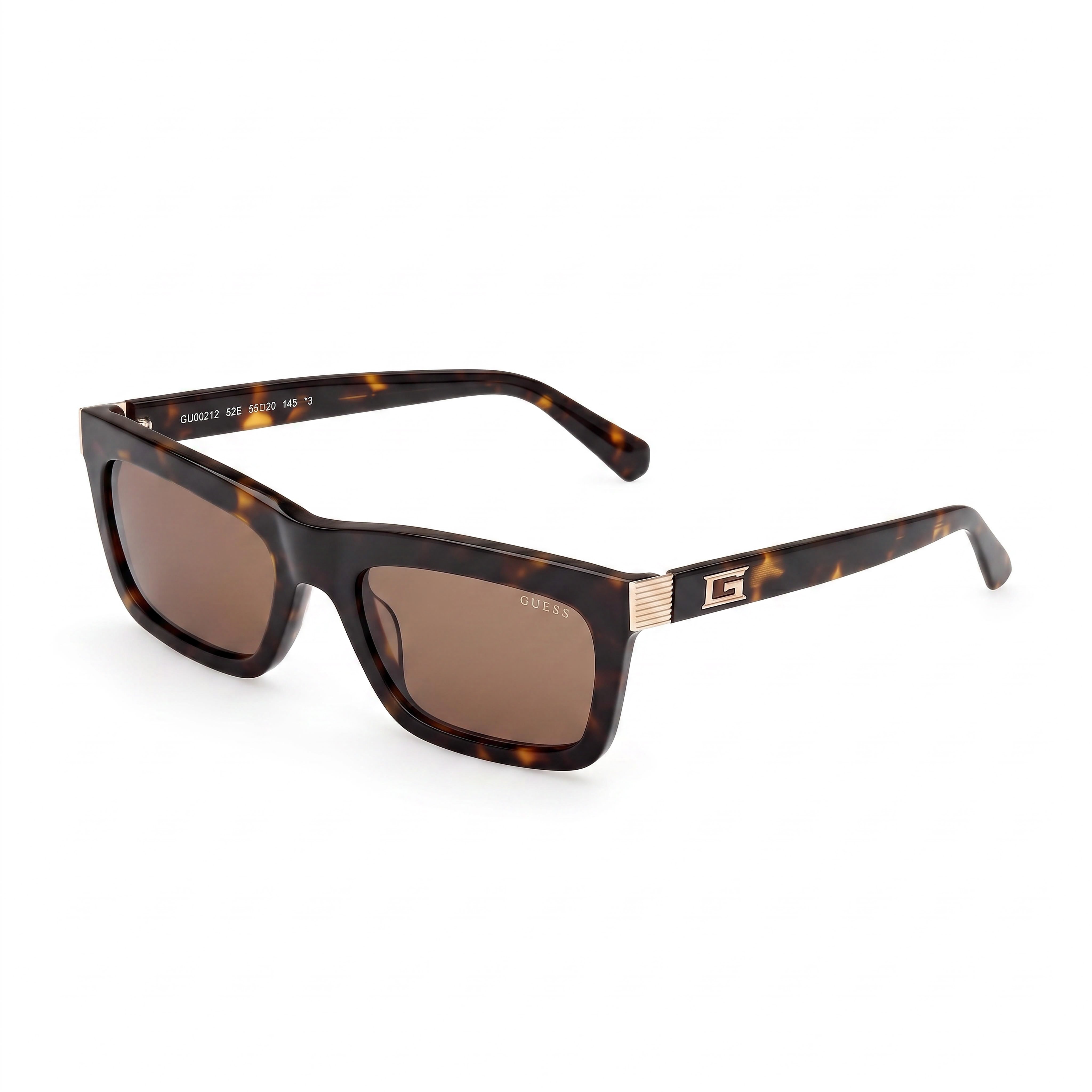 GUESS Gu00212 Unisex Dark Havana Plastic Frame with Brown UV 400 Non-Polarized Lenses 55mm, Photo 1