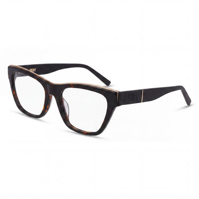 Gafas de sol clásicas DKNY para mujer con montura de acetato carey oscuro y lentes de policarbonato carey oscuro, 54 mm