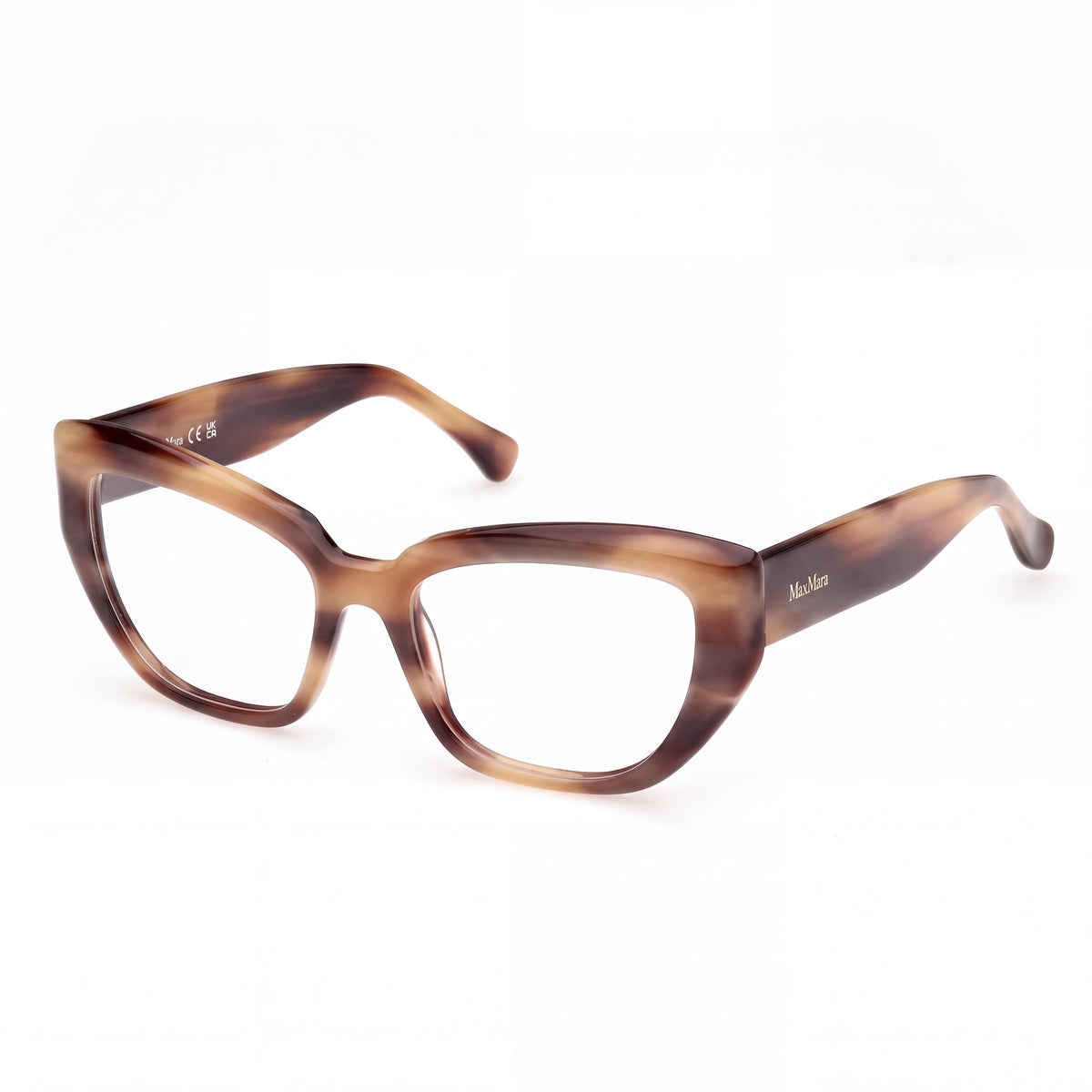 MaxMara MM5135 Women's Light Brown/Striped Modern Eyeglasses 53-17-140, Photo 1