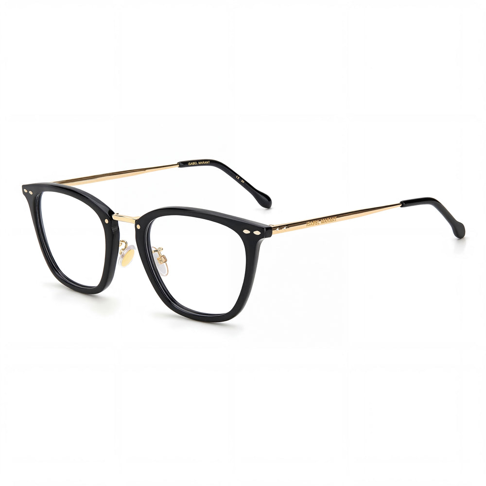 Gafas de sol modernas para mujer Isabel Marant con montura de poliamida negra dorada y ancho de lente de 50 mm