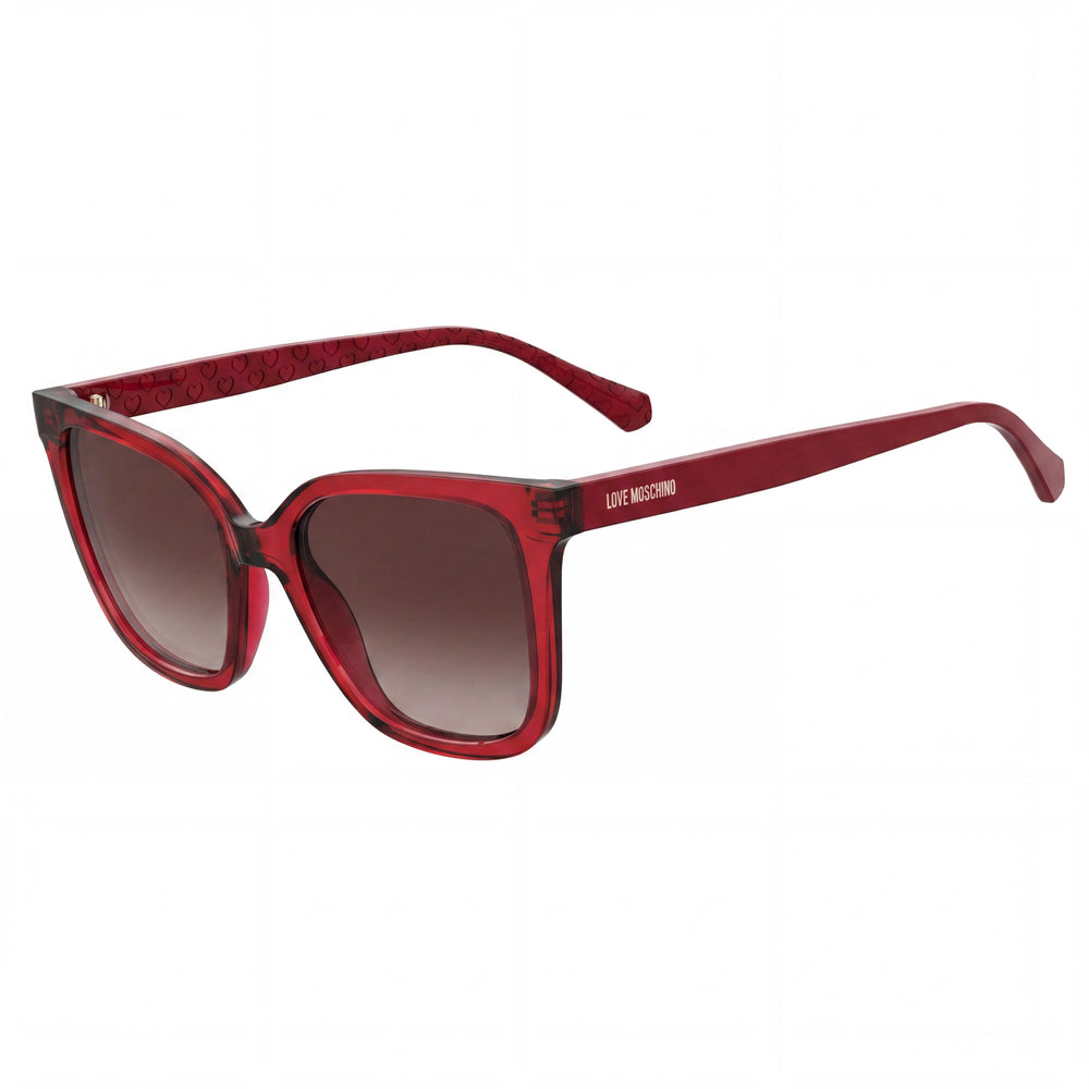 Gafas de sol Love Moschino casuales para mujer, montura roja CELLULOSE PROP. INJ con lentes marrones sombreadas 53-18-140