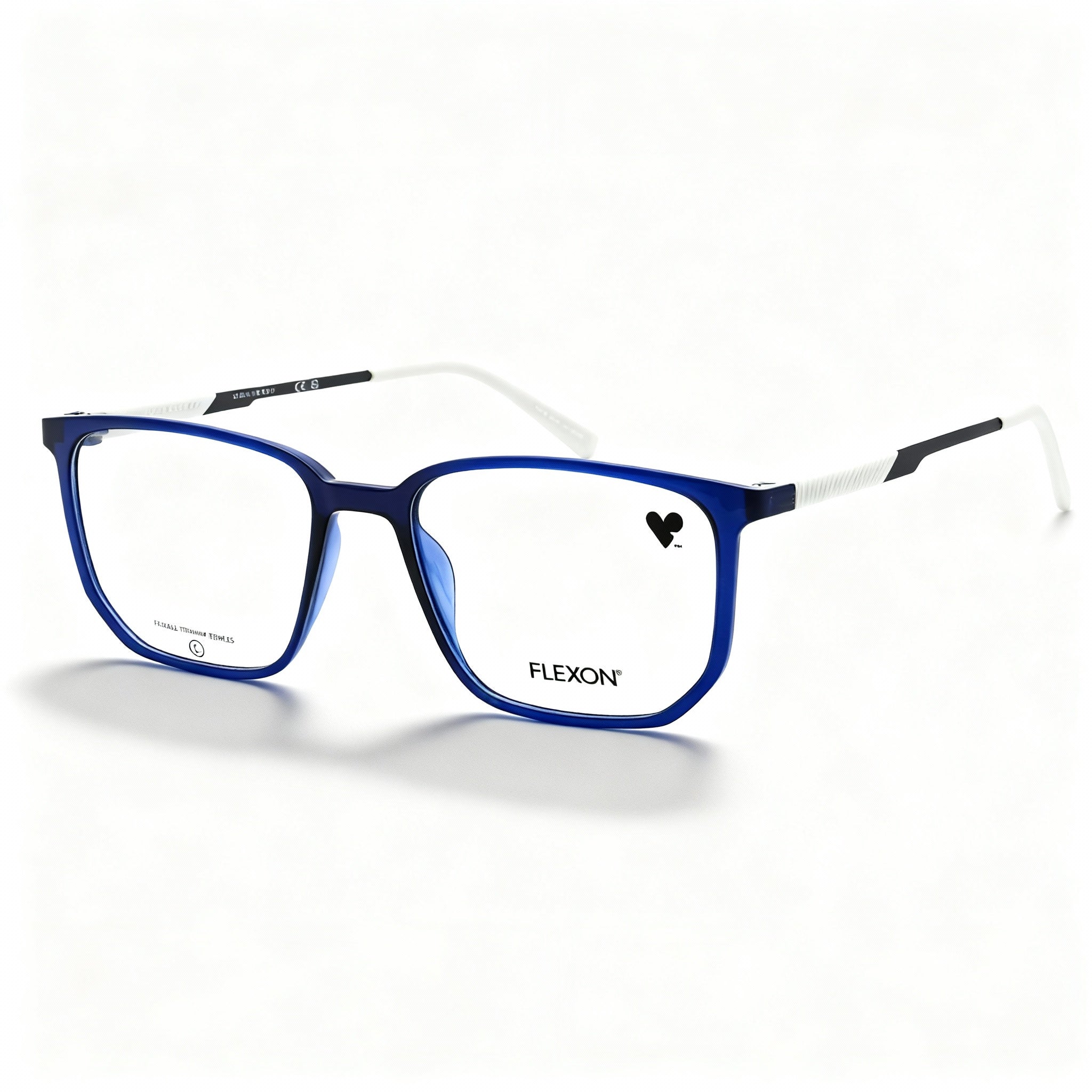 Flexon Ep8022 Men's Eyeglasses, Metal Frame, Polarized, Shiny Crystal Navy 53-18-145