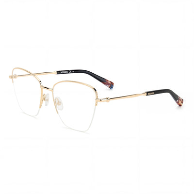 M Missoni Modern Women's Rose Gold Alloy Steel Frame, Rose Gold Polycarbonate Lens Eyeglasses, 53mm Lens, 18mm Bridge, 140mm Temple
