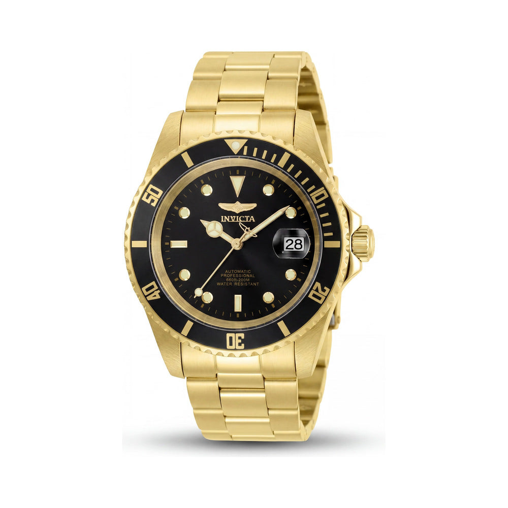Invicta Men's Pro Diver 8929OBXL Automatic Gold Black Stainless Steel Bracelet Watch with Black Dial 43mm