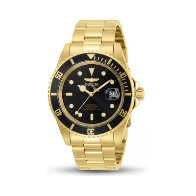 Invicta Men's Pro Diver 8929OBXL Automatic Gold Black Stainless Steel Bracelet Watch with Black Dial 43mm