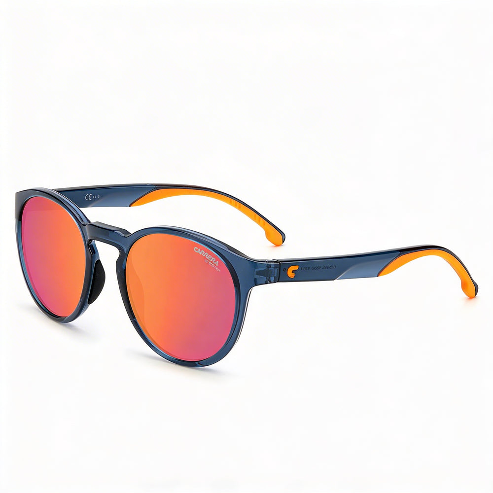 Carrera 8056/S Men's Blue Frame Mirror Fire Red Polycarbonate Non-Polarized Lenses UV Protected 51mm Sunglasses