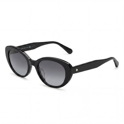 Kate Spade New York Crystal/S Women's Black ECO ACETATE Cat Eye Dark Grey Shaded UV Protection Sunglasses 51mm