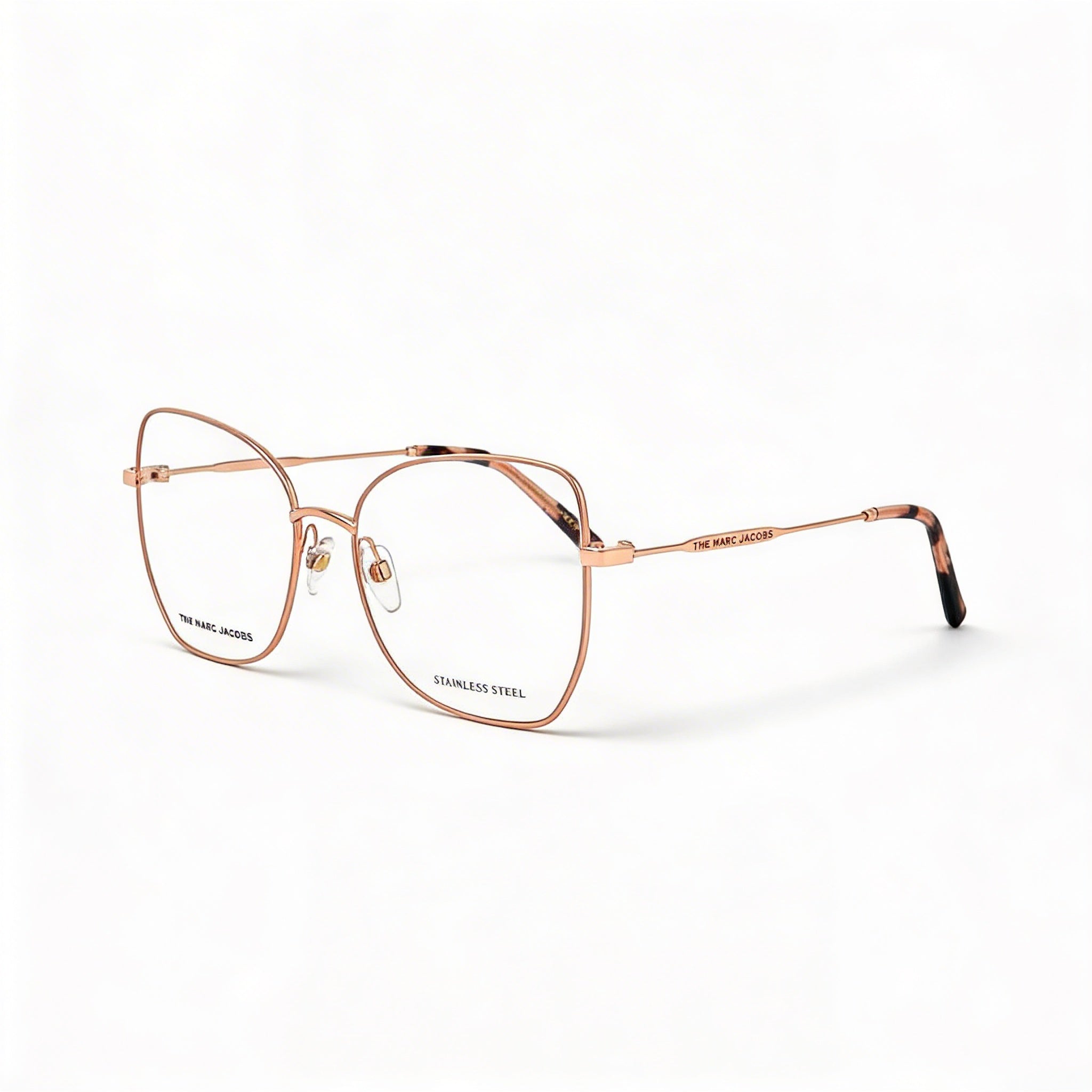 Gafas de sol unisex modernas Marc Jacobs con montura de acero de aleación dorada y negra y lentes de policarbonato de 55 mm, Photo 1