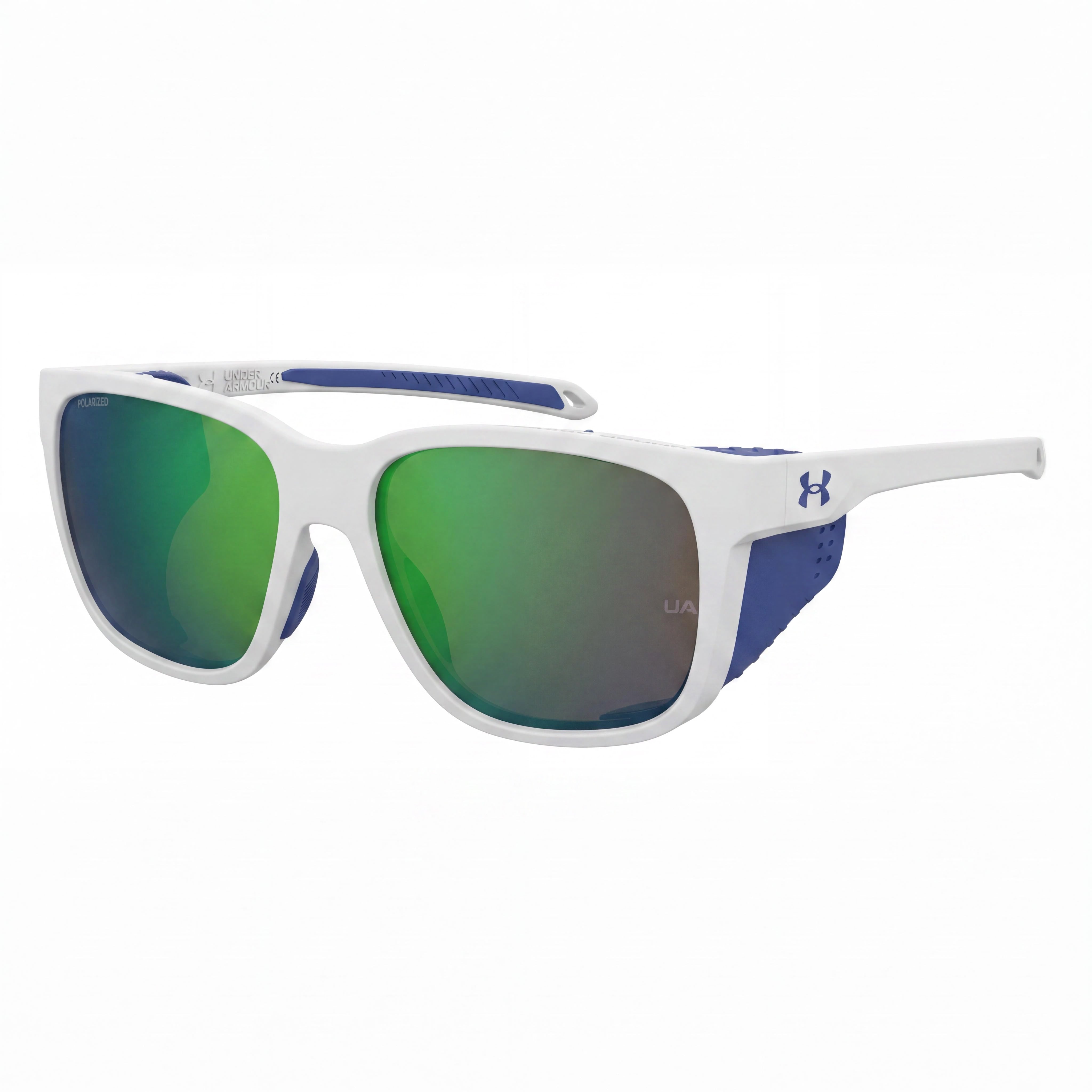 Gafas de sol Under Armour para exteriores para mujer con montura de poliamida, polarizadas, con protección UV, color blanco, azul y verde, 58 mm, Photo 1