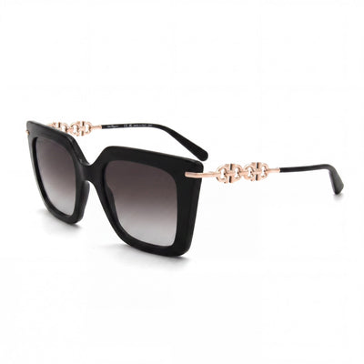 Ferragamo SF1041S Women's Black Alloy Steel Butterfly Grey Gradient Non-Polarized Sunglasses 51mm