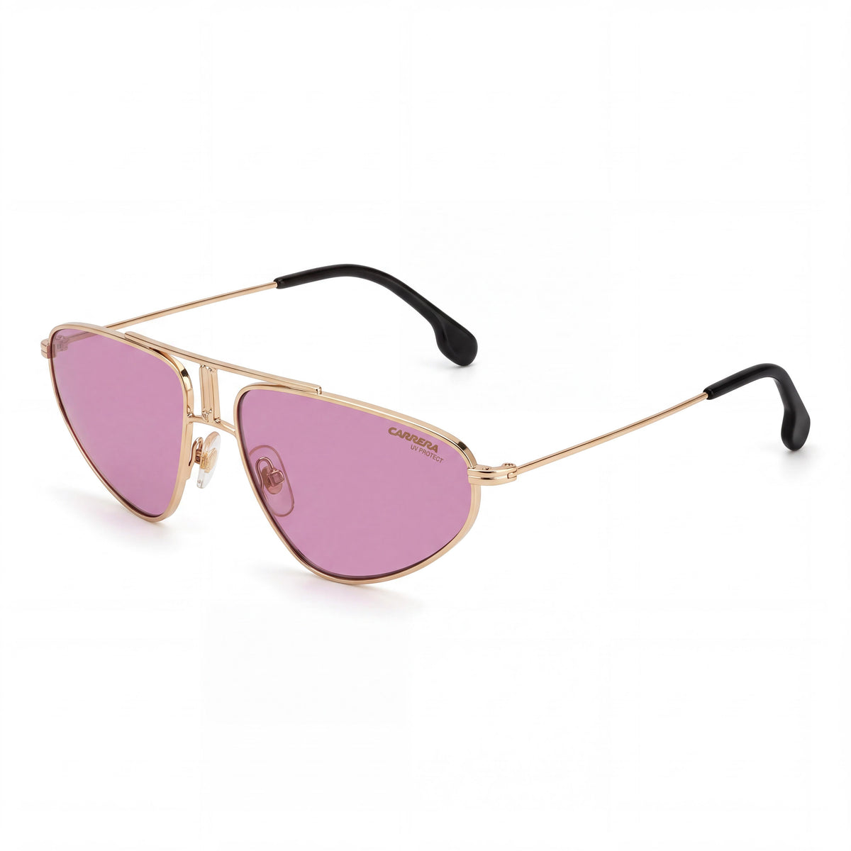 Carrera 1021/S Women's Gold Metal Pilot Sunglasses with Purple Lenses, UV Protection, 58mm, Photo 1
