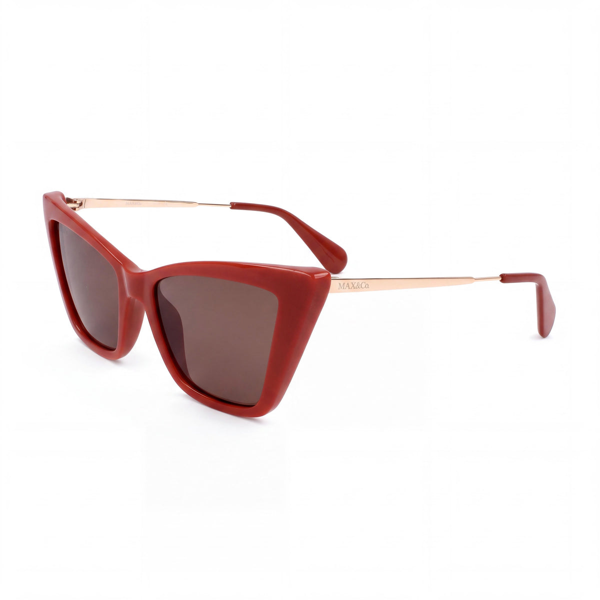Max & Co. Modern Women's Shiny Red Injected Frame Sunglasses with Polycarbonate Lenses 54mm, Photo 1