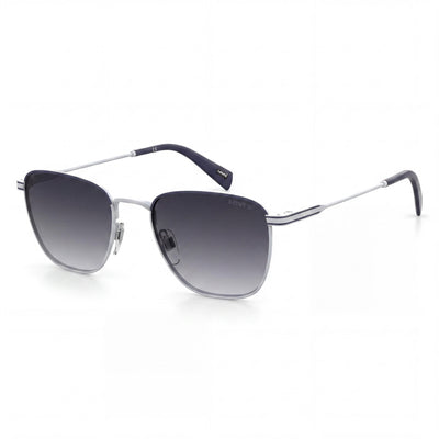 Levi's 1016 Rectangular Unisex Stainless Steel Non-Polarized UV Sunglasses, Matte Blue Gray, Dark Grey Gradient 52mm