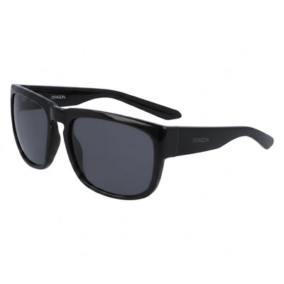 Dragon Alliance DR RUNE Unisex Shiny Black Smoke Lens 100% UV Protected 58mm Sunglasses