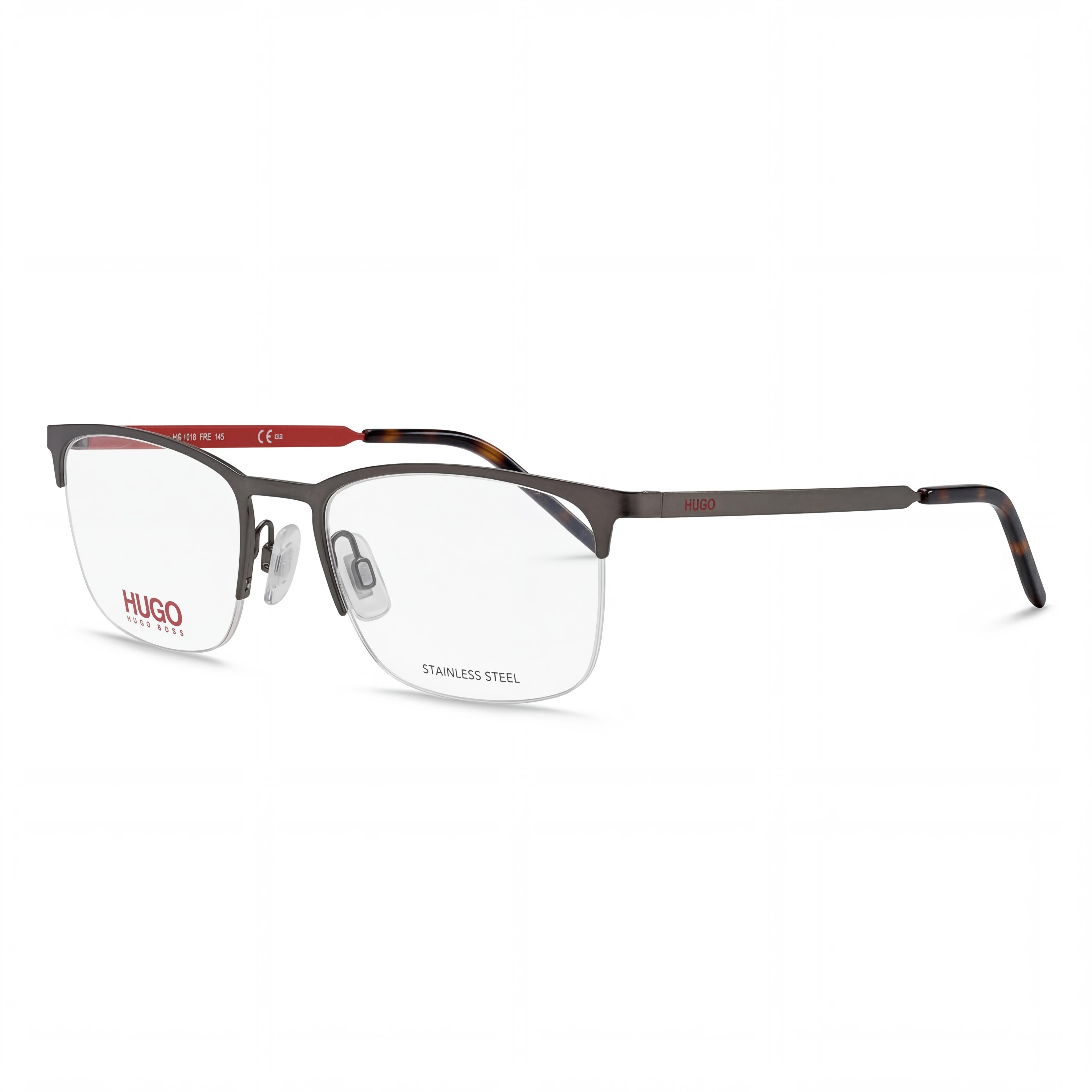Montura de gafas Hugo Boss Hg 1019 unisex de aleación de acero en gris mate, para lentes graduadas, talla 53-20-145, Photo 1