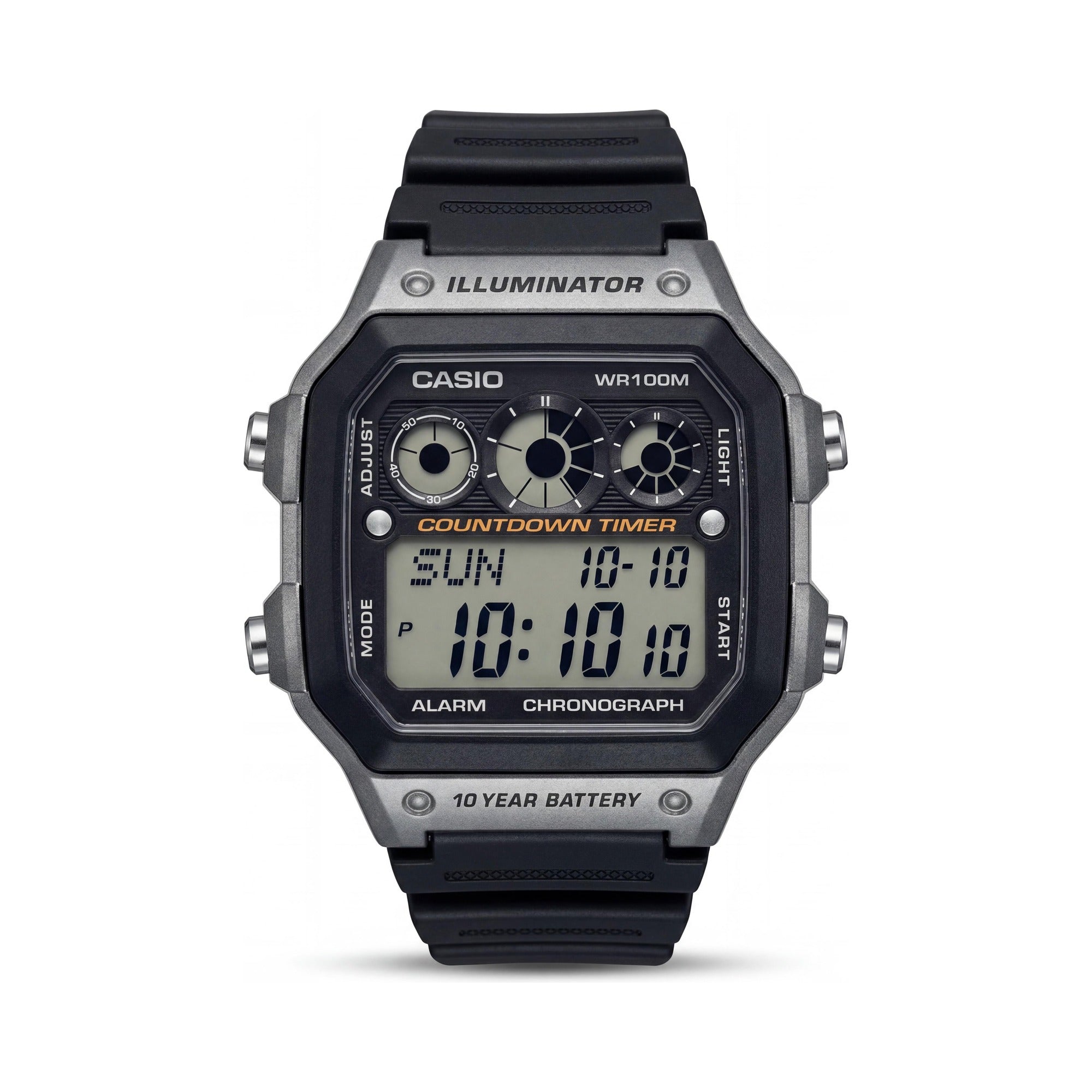 Casio AE-1300WH Men's Digital Quartz Watch, Black, 100M Water Resistant with World Time & Interval Timers, Photo 1