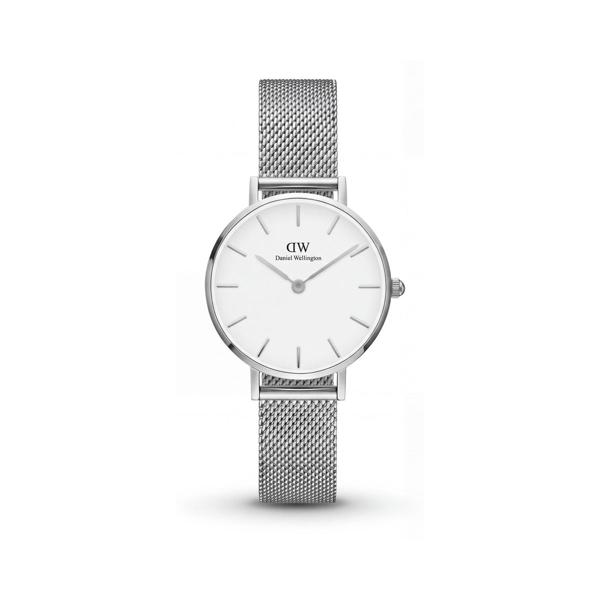 Daniel Wellington DW00100162 Women's Petite Watch, Black Dial, Black Bezel, Silver Stainless Steel Mesh Band, 32mm, Photo 1