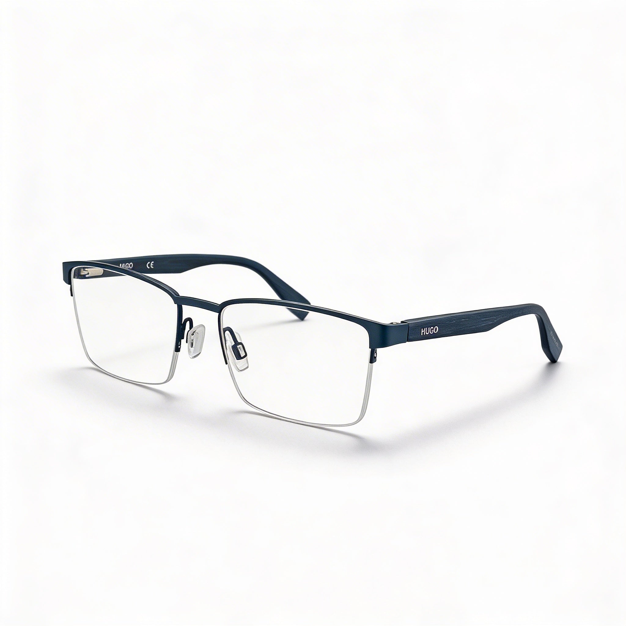 Hugo Boss 0324 Gafas graduadas unisex, montura de metal de acetato y acero inoxidable, Bluwood mate, tamaño 55, Photo 1